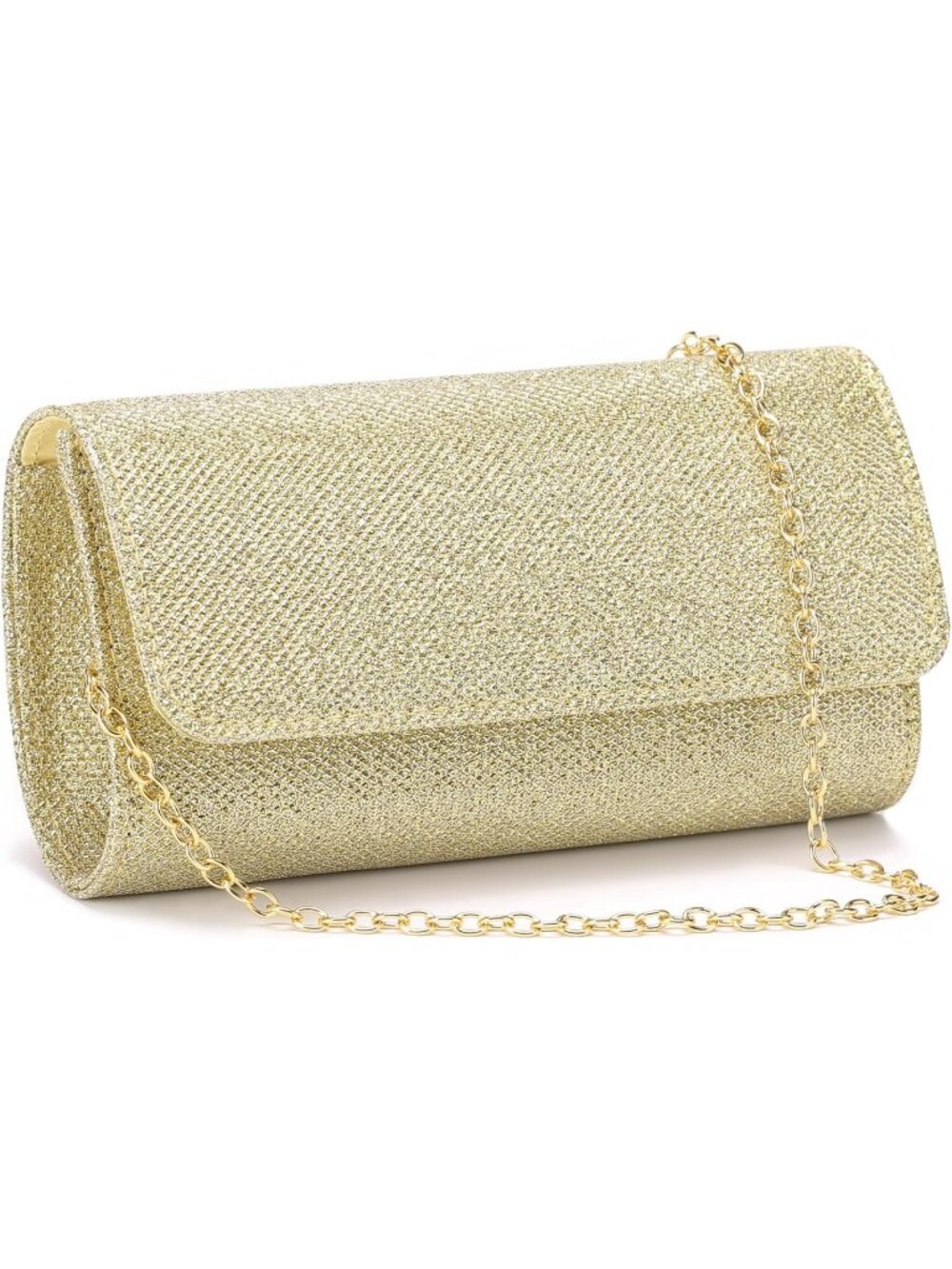 〽️Women's Gold Detachable Chain Sparkling Clutch Purse Wedding Evening Bags